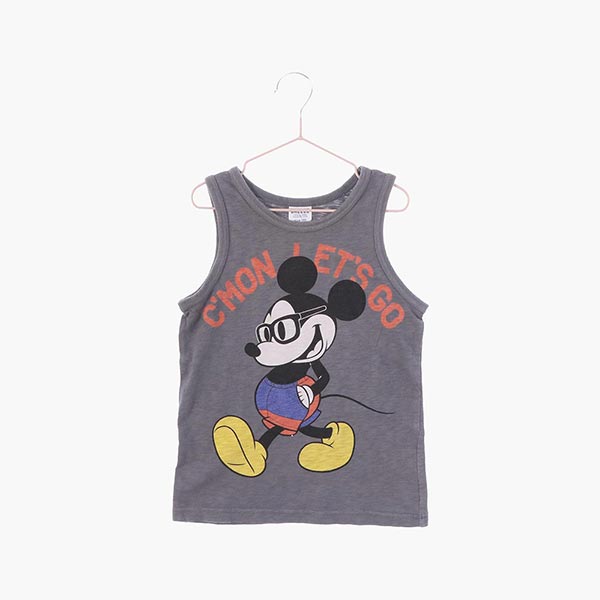 디즈니 코튼 민소매 티셔츠 키즈 130 빈티지톡