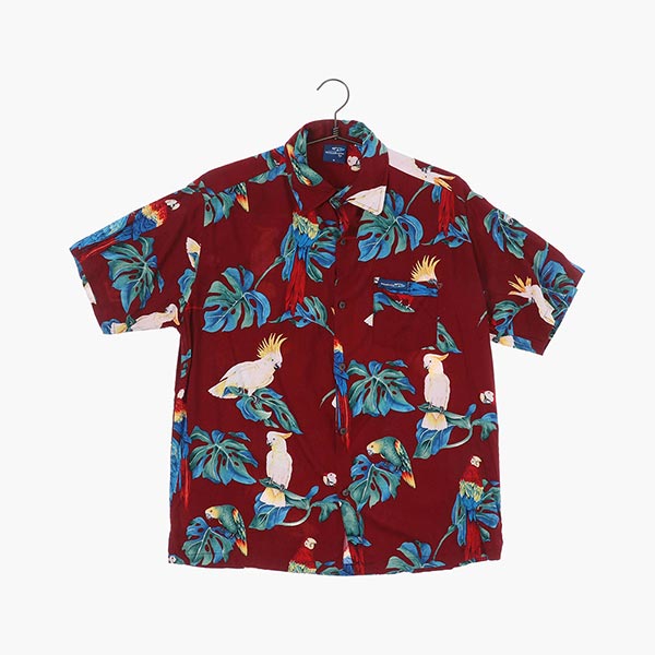 폴리 하와이안 셔츠 공용 M 빈티지톡